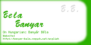 bela banyar business card